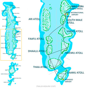 Itinraires croisire surf Maldives